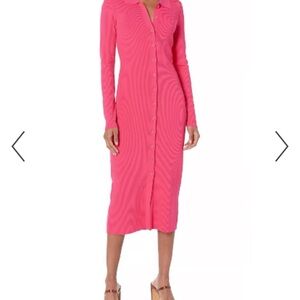 Chic Long Sleeve Pink Dress